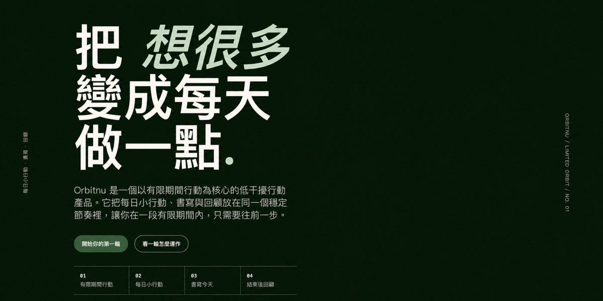 Orbitnu 人生重新入軌 product preview